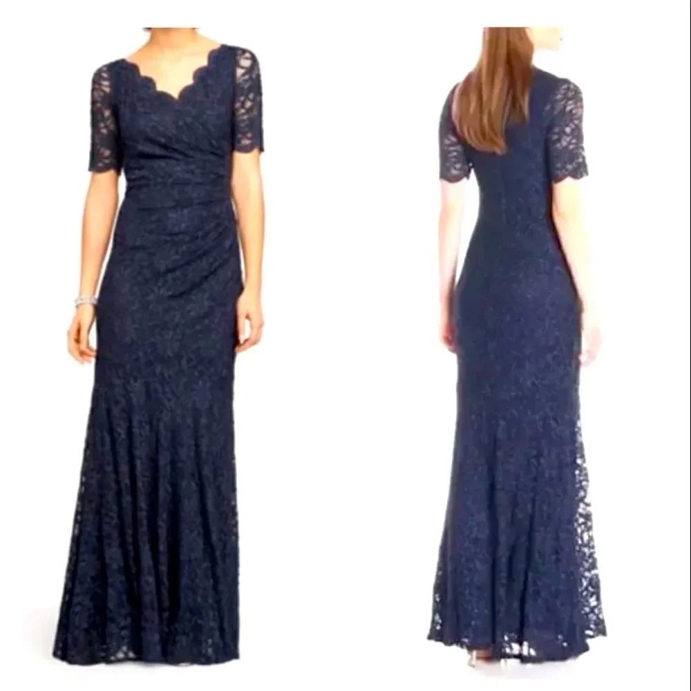 DECODE 1.8 Navy Lace Glitter Gown Size 8